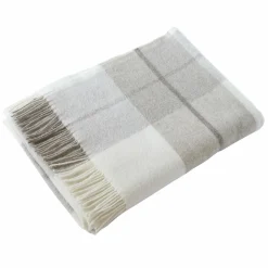 L'EFFET PAPILLON Plaid laine naturelle (140 x 200 cm) Marius Beige New