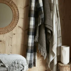 L'EFFET PAPILLON Plaid laine naturelle (140 x 200 cm) Marius Beige New