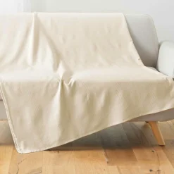 DOUCEUR D'INTERIEUR Plaid polycoton (220 x 240 cm) Lucile Ecru Best