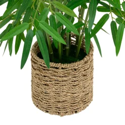 Atmosphera, cru017dateur d'intu017drieur Plante artificielle avec pot tressé (H100 cm) Bambou Ly Vert Best