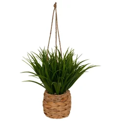 Atmosphera, cru017dateur d'intu017drieur Plante artificielle suspendue dans pot tressé (H27 cm) Moda Costa Vert New