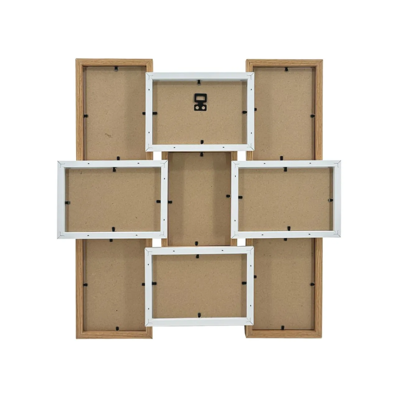 EMINZA Pêle-mêle mural 9 photos bois (H45 cm) Zola Beige New