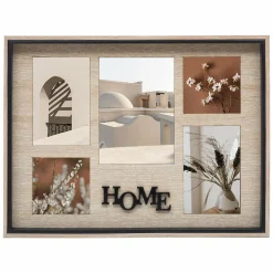 ATMOSPHERA Pêle-mêle mural 5 photos (H32 cm) Ewen naturel Bois Sale