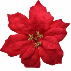 KAEMINGK Poinsettia de Noël Giana sur clip (D26 cm) Rouge Outlet