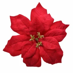 KAEMINGK Poinsettia de Noël Noelie sur clip (D16 cm) Rouge Best