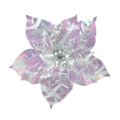 KAEMINGK Poinsettia de Noël sur clip (D25 cm) Ice irisé Transparent Online