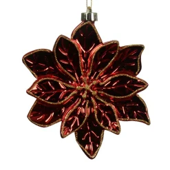 KAEMINGK Poinsettia de Noël à suspendre (D14 cm) Elégance Rouge brillant Bordeaux Online