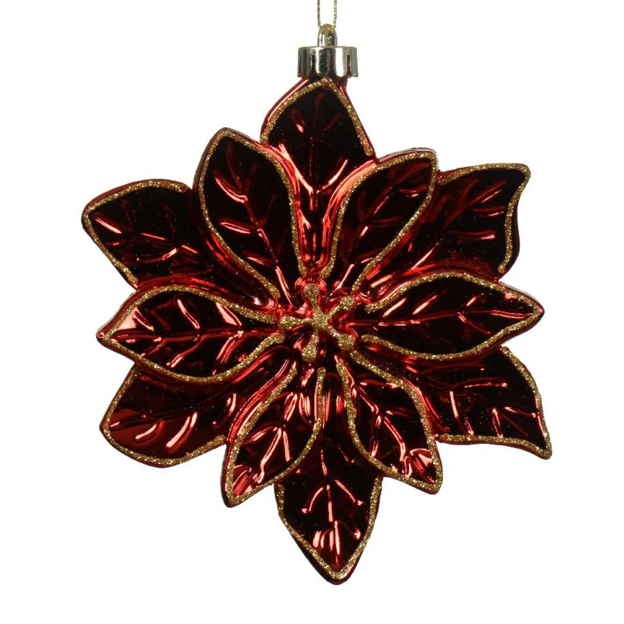 KAEMINGK Poinsettia de Noël à suspendre (D14 cm) Elégance Rouge brillant Bordeaux Online
