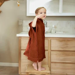 EMINZA Poncho de bain enfant gaze de coton 6/10 ans Gaïa Terracotta Online