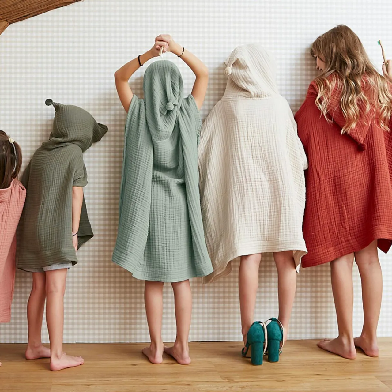 EMINZA Poncho de bain enfant gaze de coton 6/10 ans Gaïa pampa Beige Discount