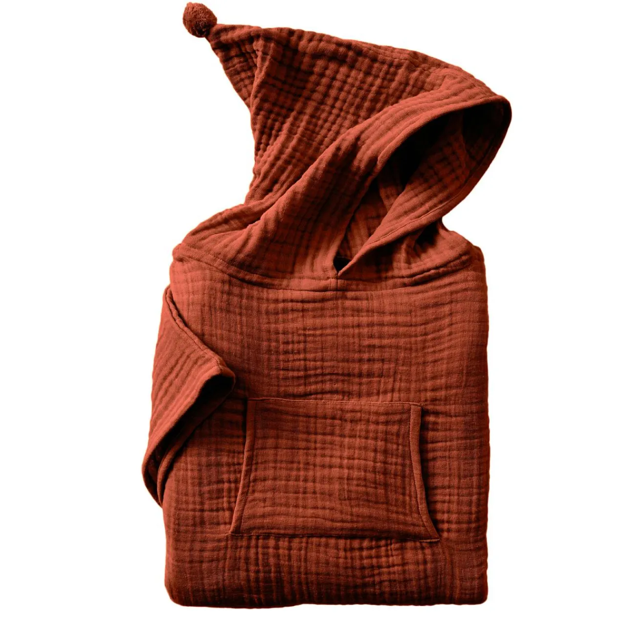 EMINZA Poncho de bain enfant gaze de coton 2/5 ans Gaïa Terracotta Sale