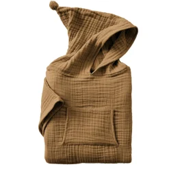 EMINZA Poncho de bain enfant gaze de coton 2/5 ans Gaïa Camel Sale