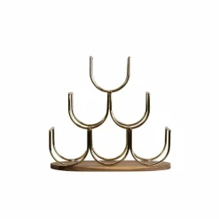 EMINZA Pte-bouteilles bois et métal 6 emplacements (H30 cm) Théo Or Sale