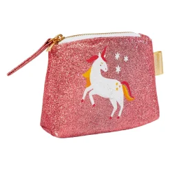 OSTARIA Porte monnaie paillettes enfant (11 cm) Licorne Rose Discount
