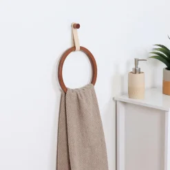 TENDANCE Porte serviette adhésif arrondi (D21 cm) Season Color Beige Hot
