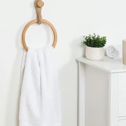 TENDANCE Porte serviette adhésif arrondi (D21 cm) Corde Naturel Online