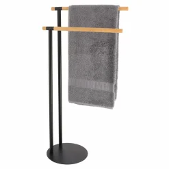 TENDANCE Porte serviette 2 barres (H77 cm) Bambou Noir Online