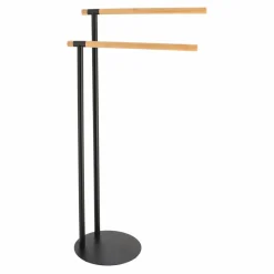 TENDANCE Porte serviette 2 barres (H77 cm) Bambou Noir Online