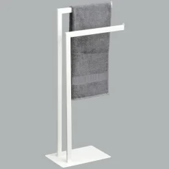 TENDANCE Porte serviette 2 barres (H81 cm) Métal Blanc Outlet
