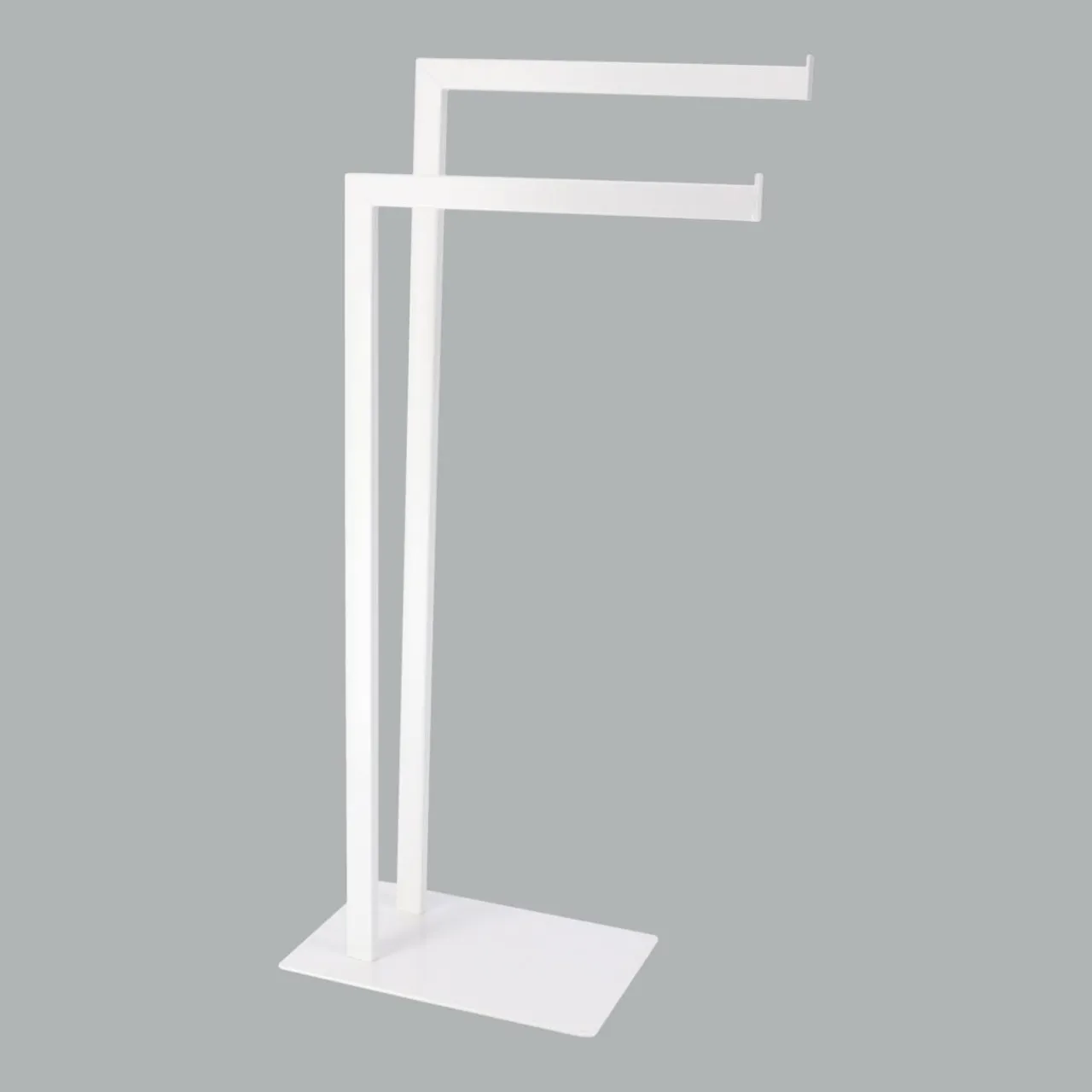 TENDANCE Porte serviette 2 barres (H81 cm) Métal Blanc Outlet