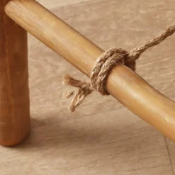 EMINZA Porte serviette pliable canne de bambou Echelle (H116 cm) Hanoï Naturel