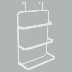 TENDANCE Porte serviette sur porte 3 barres (42 x H69 cm) Métal Blanc New