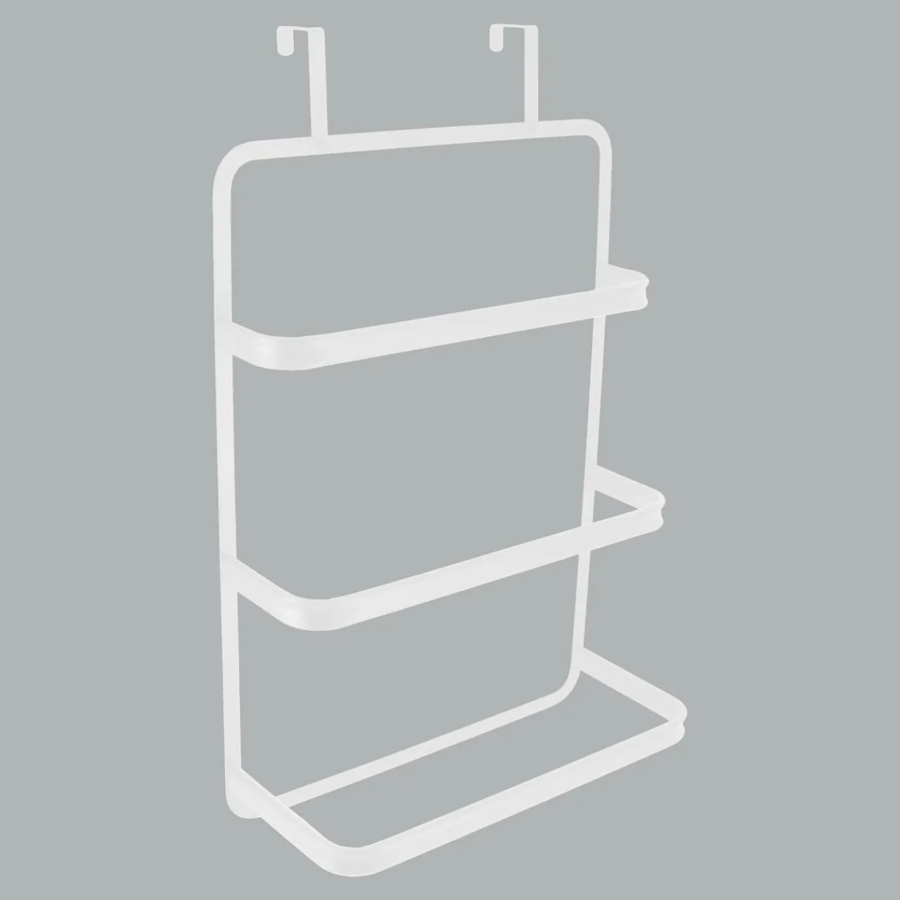 TENDANCE Porte serviette sur porte 3 barres (42 x H69 cm) Métal Blanc New