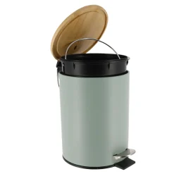 TENDANCE Poubelle à pédale avec frein de chute Timeless Vert Eucalyptus Discount