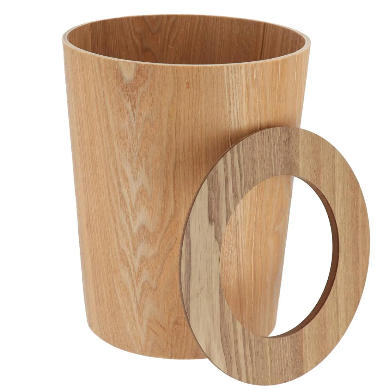TENDANCE Poubelle salle de bain façon chêne Scandi Beige Outlet