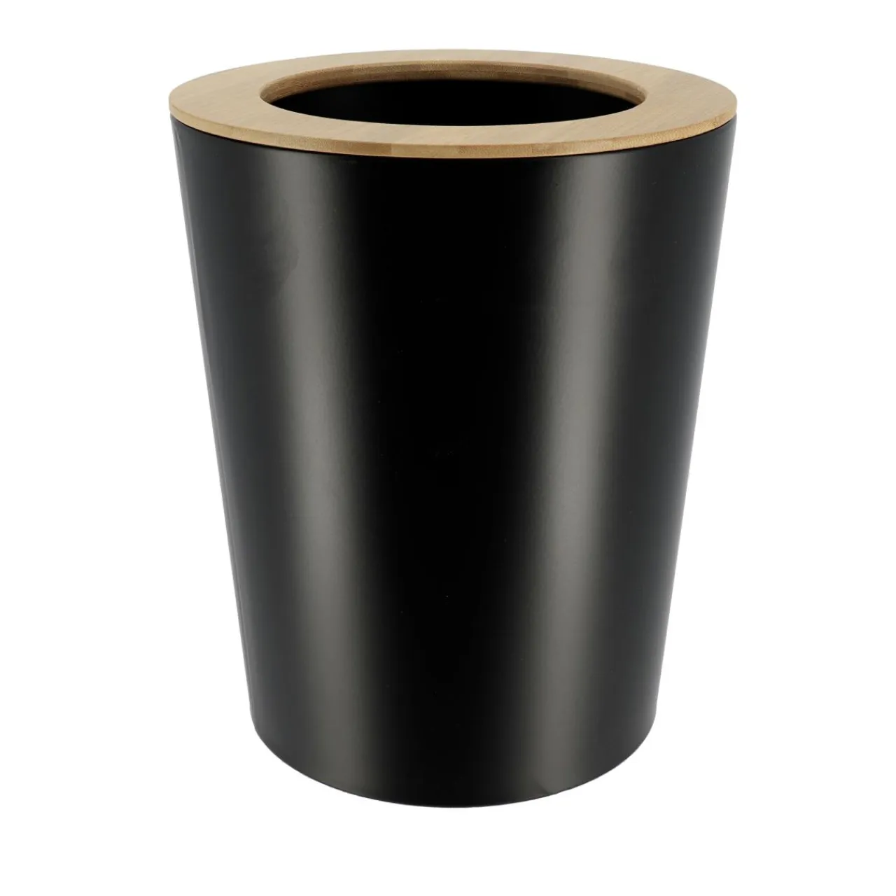 TENDANCE Poubelle salle de bain 5L Purebamboo Noir Best