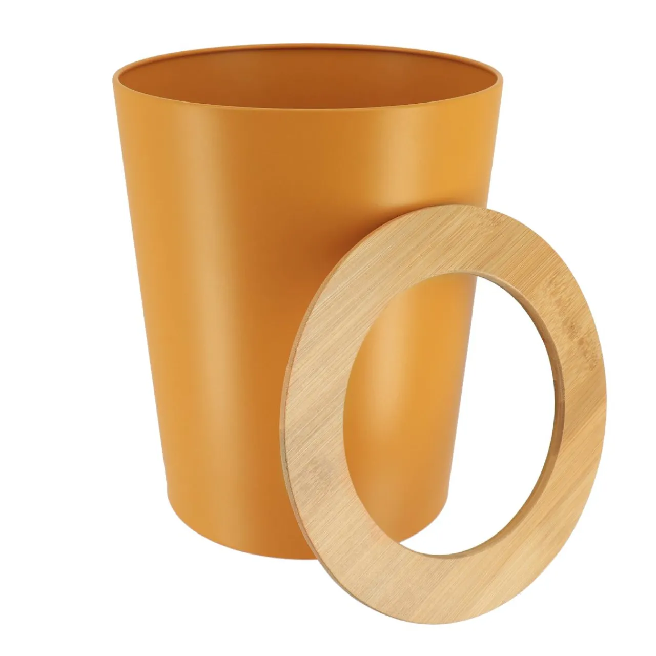 TENDANCE Poubelle salle de bain 5L Purebamboo Jaune moutarde New