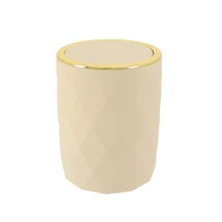 TENDANCE Poubelle salle de bain 6L Rubby Beige New