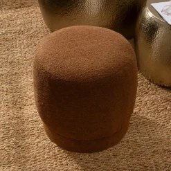 Atmosphera, cru017dateur d'intu017drieur Pouf bouclette (D39 cm) Améa Orange Sale
