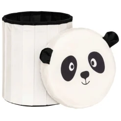 Atmosphera cru017dateur d'intu017drieur for kids Pouf coffre pliant enfant (H38 cm) Panda Noir Outlet