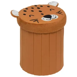 Atmosphera cru017dateur d'intu017drieur for kids Pouf coffre pliant enfant (H38 cm) Léopard Marron Hot