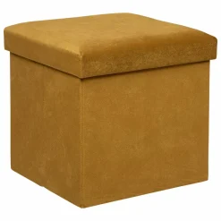 ATMOSPHERA Pouf de rangement (H38 cm) Lilou Jaune moutarde New