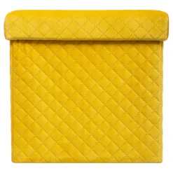 ATMOSPHERA Pouf pliant Velours Jack Jaune New