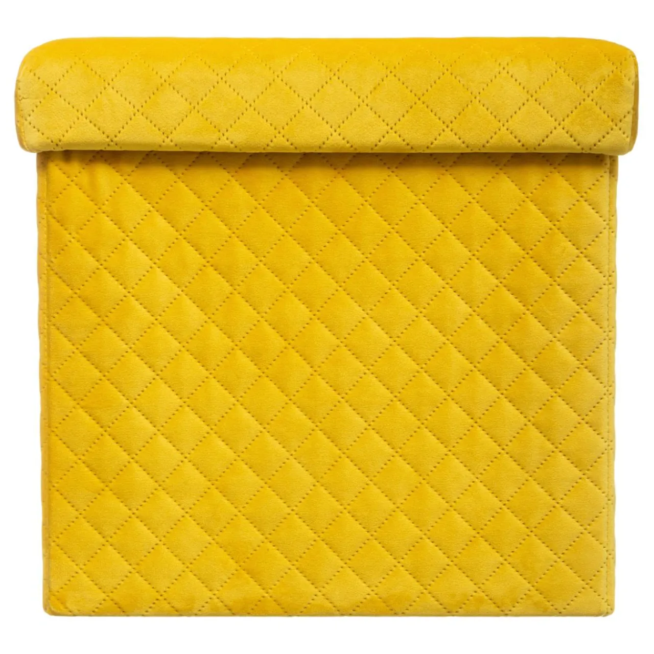 ATMOSPHERA Pouf pliant Velours Jack Jaune New