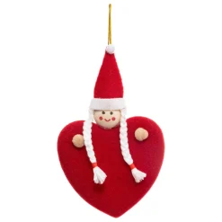 Feeric Lights & Christmas Poupée de Noël à suspendre (H14 cm) Cœur Rouge New