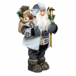 Feeric Lights & Christmas Père Noël déco Traditionnel (H30 cm) Arnold Gris Hot