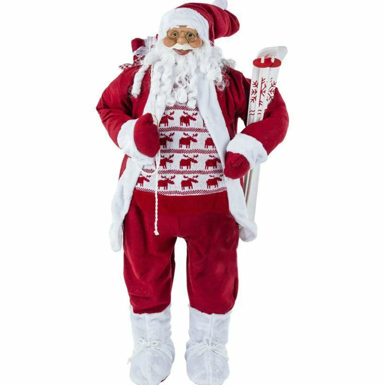 Feeric Lights & Christmas Père Noël déco Traditionnel (H123 cm) Donatien Rouge New