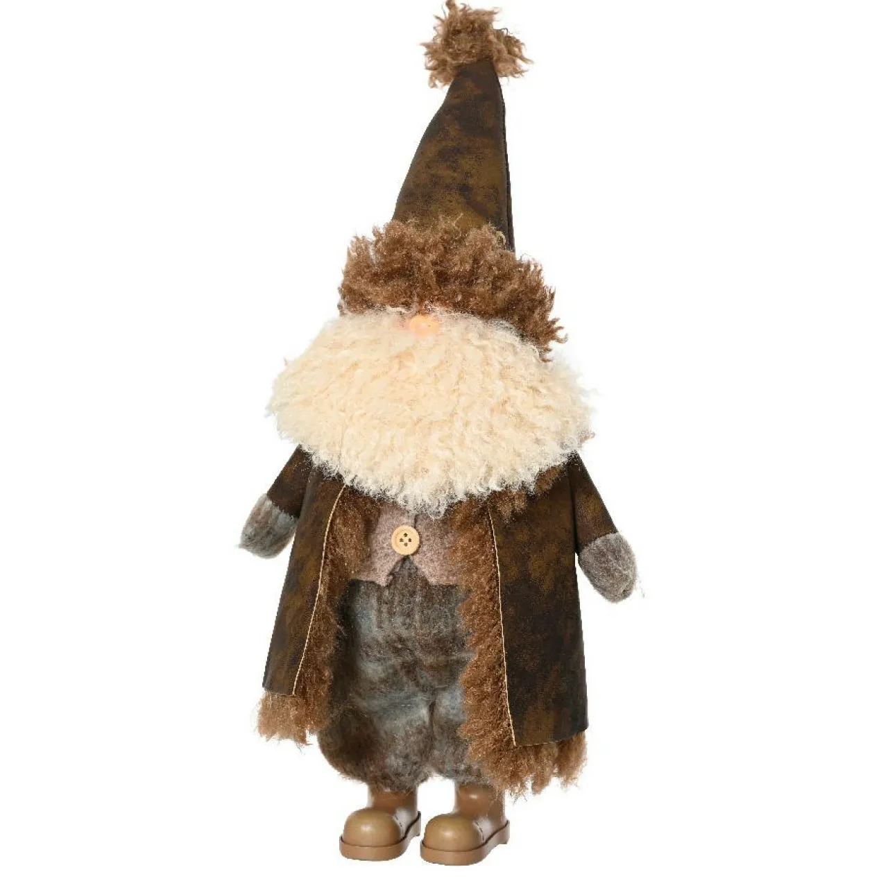 KAEMINGK Père Noël déco traditionnel (H45 cm) Georges barbe blanche Marron Hot