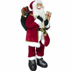 Feeric Lights & Christmas Père Noël Géant Traditionnel (H180 cm) Tobias Rouge Outlet