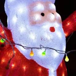 EMINZA Père Noël lumineux avec guirlande 180 LED (H88 cm) Blanc froid Sale