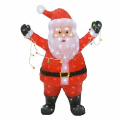 EMINZA Père Noël lumineux avec guirlande 180 LED (H88 cm) Blanc froid Sale