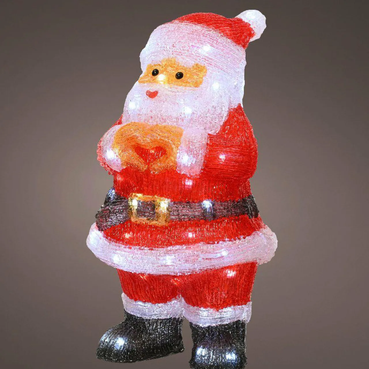 EMINZA Père Noël lumineux 60 LED (H41 cm) Billy Blanc froid Discount