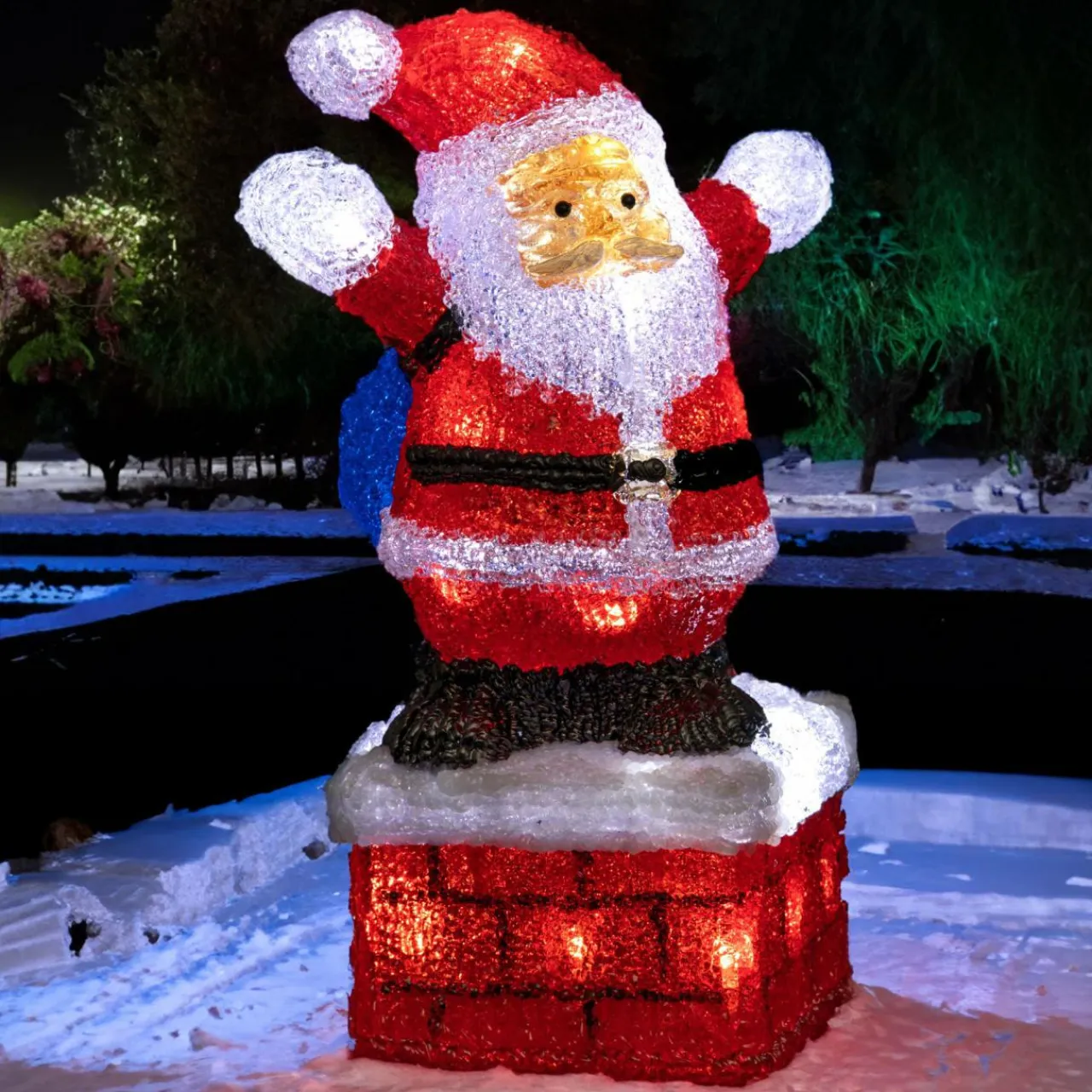 Feeric Lights & Christmas Père Noël lumineux 40 LED (H30 cm) Gaston Blanc froid Outlet