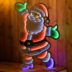 KAEMINGK Père Noël lumineux 891 LED (H120 cm) Infinity Blanc froid et Multicolore New