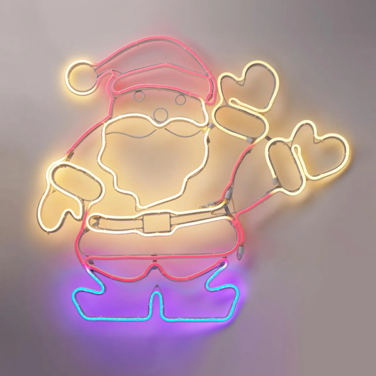 KOOPMAN Père Noël lumineux 627 LED (H65 cm) Néon Moov light Multicolore Best