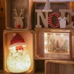 KAEMINGK Père Noël lumineux à piles 4 LED (H31 cm) Ennry Blanc chaud Best